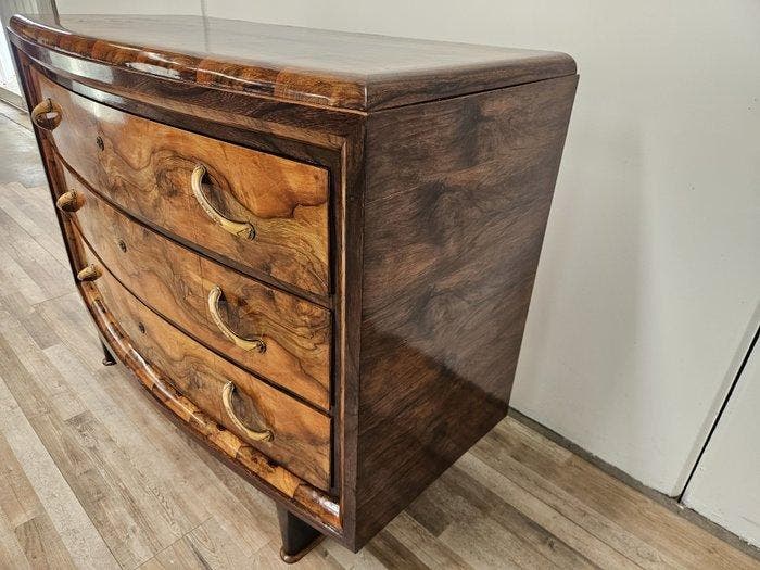 Commode - Commode toscane des années 40 en noyer burl -, Antiek en Kunst, Kunst | Designobjecten