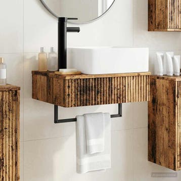 vidaXL Wandgemonteerde wastafel Oud hout 53 x 35 x 39 cm, Verzenden