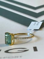 Verlovingsring - 14 karaat Geel goud - 2.50ct. tw. Smaragd -