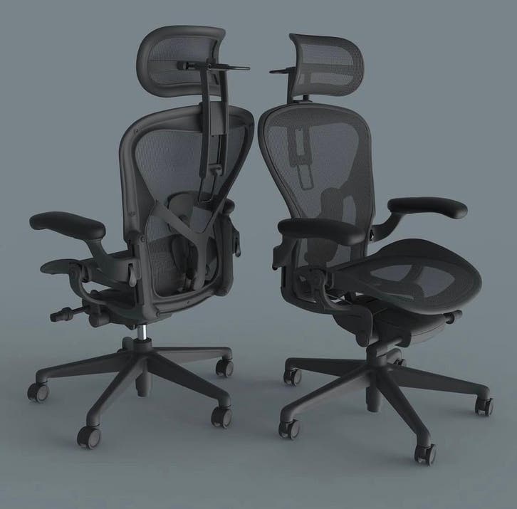Herman Miller Aeron Remastered Met Hoofsteun - Graphite, Maison & Meubles, Chaises de bureau, Envoi