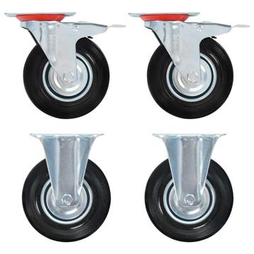 vidaXL Wielen 4 st 125 mm, Verzenden, Nieuw