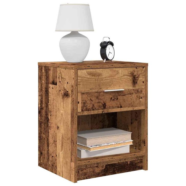 vidaXL Nachtkastjes 2 st met lade 40x34x50 cm oud, Huis en Inrichting, Slaapkamer | Nachtkastjes, Nieuw, Verzenden