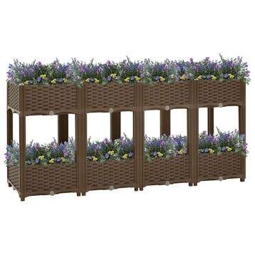 vidaXL Plantenbak verhoogd 160x40x71 cm polypropyleen, Jardin & Terrasse, Verzenden