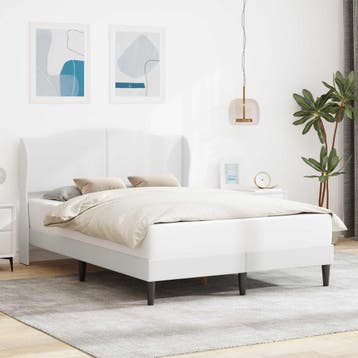vidaXL Bedframe met hoofdeinde Wit 160 x 200 cm Kunstleer, Verzenden, Nieuw