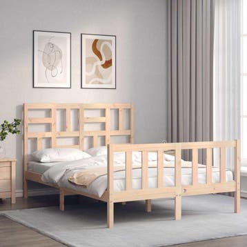 vidaXL Bedframe zonder matras massief grenenhout 140x200 cm, Verzenden
