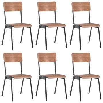 vidaXL Eetkamerstoelen 6 st multiplex bruin, Verzenden, Nieuw