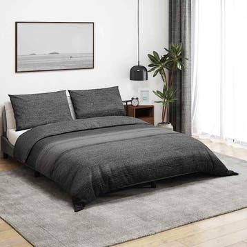 vidaXL Dekbedovertrekset 140x200 cm katoen donkergrijs, Verzenden, Nieuw