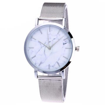 Fako - Horloge - Mesh - Marmer - Ø 38mm - Zilverkleurig, Verzenden, Nieuw