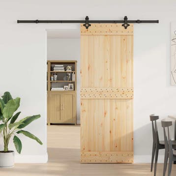 vidaXL Schuifdeur NARVIK Naturel en Zwart 80 x 210 cm (213,5, Verzenden, Nieuw