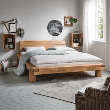 Van Schaik Eikenrode Massief Eiken Balkenbed - 180 x 220