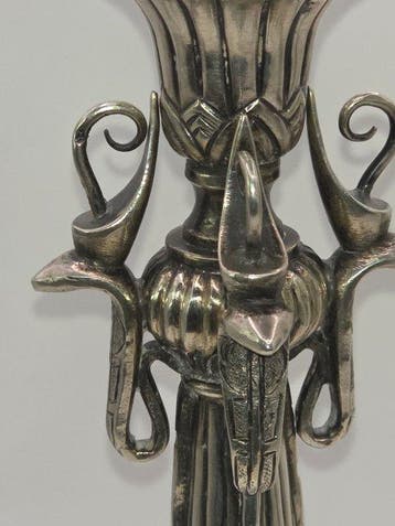 Kaarsenhouder (2) - .900 zilver - Egyptische Cairo Cobras, Antiek en Kunst