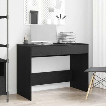 vidaXL Bureau 101x50x76,5 cm spaanplaat zwart eikenkleurig, Huis en Inrichting, Verzenden, Nieuw