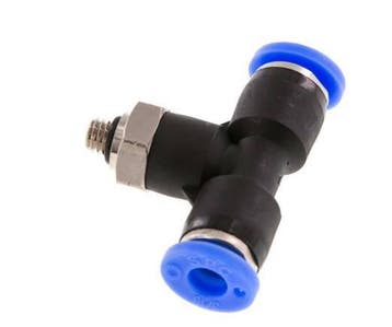 Raccord enfichable en T 3/16 x UNF 10-32 en laiton/PBT NBR, Verzenden