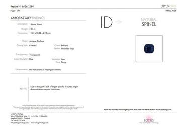 1 pcs Bleu Spinelle - 7.03 ct - Lotus Gemology (Thaïlande) -
