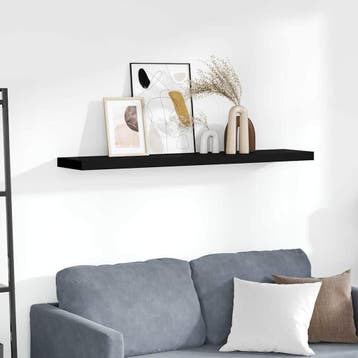 vidaXL Wandschap zwevend 120x23,5x3,8 cm MDF zwart, Verzenden, Nieuw