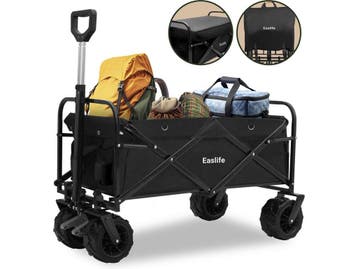 EasLife Bolderkar - Opvouwbaar - Tot 80KG - 94L - Zwart, Verzenden, Nieuw