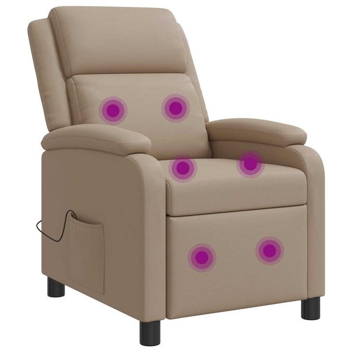 vidaXL Massage Relaxstoel Cappuccino Kunstleer, Huis en Inrichting, Fauteuils, Nieuw, Verzenden