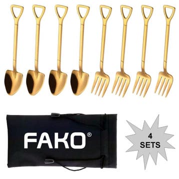 Fako Bijoux - Gebak Bestek - Dessert Bestek - Schep & Hark -, Verzenden