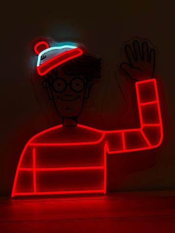 Wheres Wally ? - Neonlichtbord - plexiglas