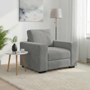 vidaXL Fauteuil 100x77x82 cm fluweel lichtgrijs, Verzenden