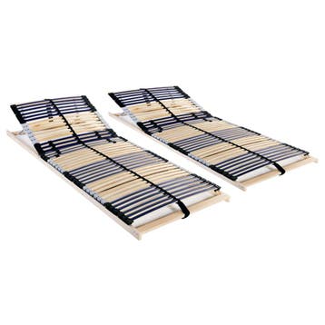 vidaXL Lattenbodems 2 st met 42 latten 7 zones 90x200 cm, Verzenden, Nieuw
