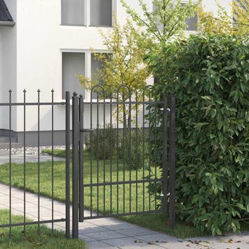 vidaXL Hekpoort DRONTEN 100 x 125 cm Metaal Zwart, Tuin en Terras, Tuinpoorten, Verzenden, Nieuw