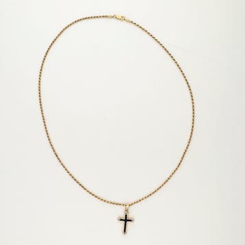 Collier avec pendentif - 14 carats Or jaune - Saphir,