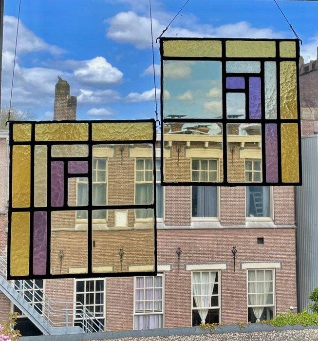 Vitrail - 1950-1960, Antiek en Kunst, Antiek | Glaswerk en Kristal