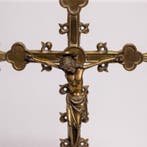 Altaar kruis, neogotiek, brons - Brons - 1850-1900, Antiek en Kunst