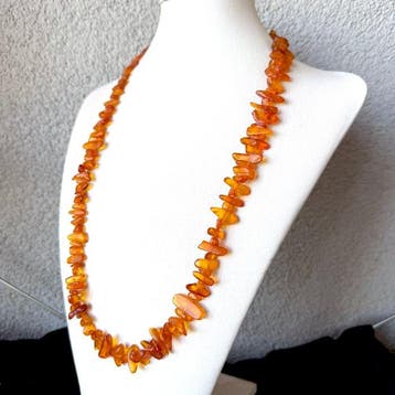 Vintage natuurlijke Baltisch amber stenen ketting, 37,36 g -