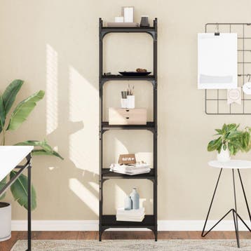 vidaXL Boekenkast 5-laags 40x30x154 cm bewerkt hout zwart, Verzenden