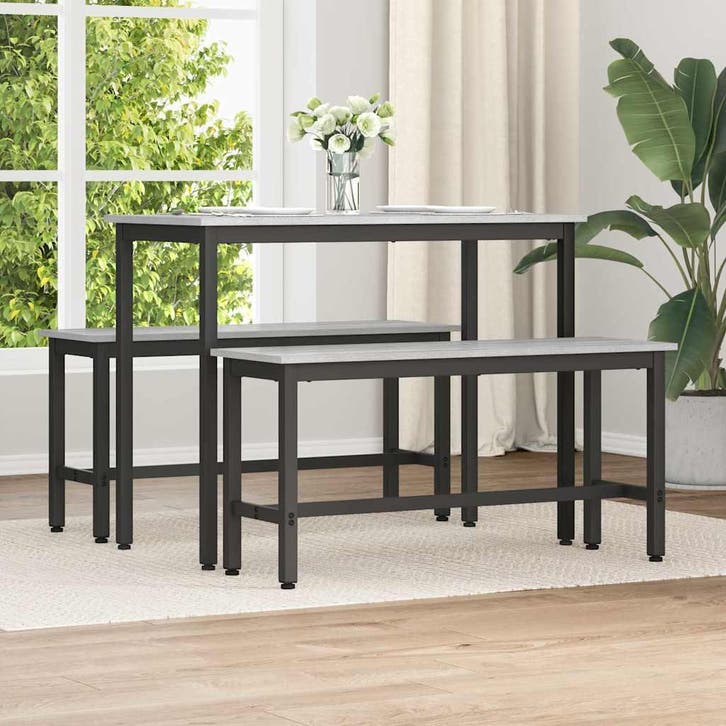 vidaXL Eetbank 100 x 32,5 x 48,5 cm 2 st Engineered hout en, Huis en Inrichting, Stoelen, Nieuw, Verzenden