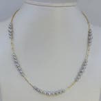 Halsketting - 18 karaat Geel goud - 4×6 mm Akoya parels, Nieuw