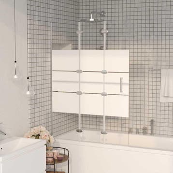 vidaXL Douchewand inklapbaar 100x140 cm ESG wit, Verzenden