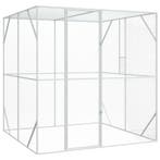 vidaXL Vogelkooi Antraciet 209 x 202 x 214 cm Gegalvaniseerd, Dieren en Toebehoren, Verzenden, Nieuw