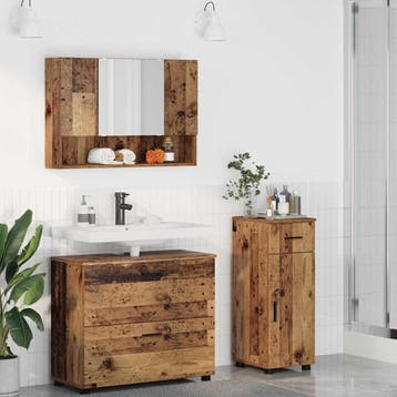 vidaXL Badkamermeubel Set 3 st Oud Hout Samengesteld Hout en, Verzenden, Nieuw
