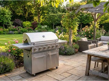 Veiling - RVS Gasbarbecue - 6 branders met zijbrander, Tuin en Terras, Nieuw