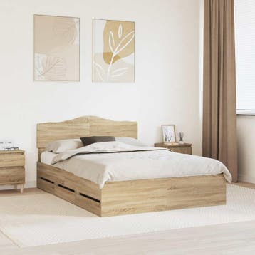 vidaXL Bedframe met lade Sonoma Eik 160 x 200 cm, Verzenden, Nieuw