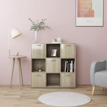 vidaXL Boekenkast 90x30x90 cm bewerkt hout sonoma, Verzenden, Nieuw