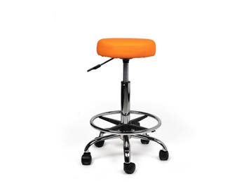 Tabouret Oranje - Standaard Zithoogte met Voetsteun