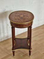 Bijzettafel - Beukenhout mahonie, Gepatineerd brons