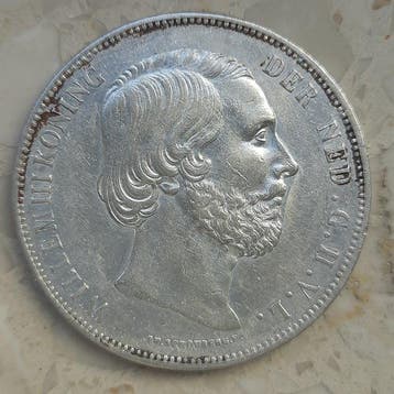 Nederland. Willem III. 2 1/2 Gulden 1864 I P. (Zonder