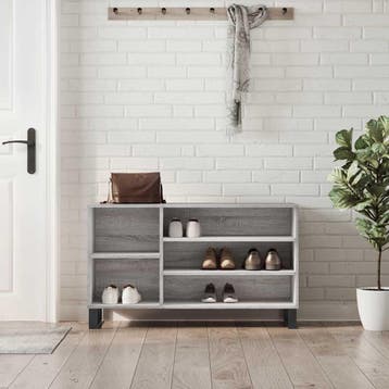 vidaXL Schoenenkast 102x36x60 cm bewerkt hout sonoma grijs, Verzenden