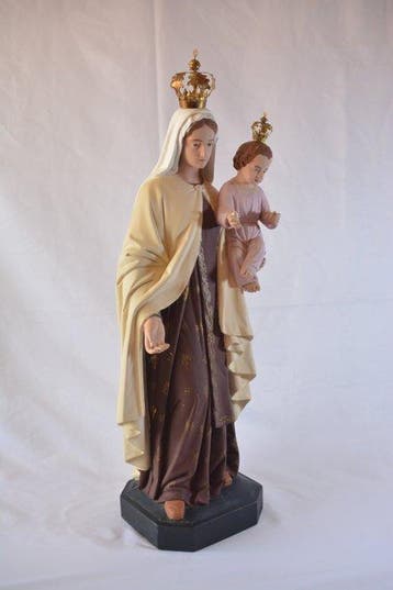 sculptuur, Virgen del Carmen - 70 cm - Gips, Hout, Messing