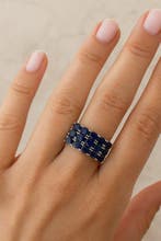 Sans prix de réserve - Bague Plaqué or Saphir - Or plaqué 18