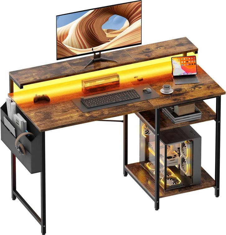 Bureau - Computertafel - Computerbureau - 120x48 cm - Bruin, Maison & Meubles, Bureaux, Envoi