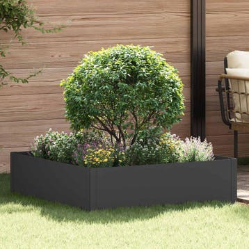 vidaXL Gazonrand 100 x 100 x 35 cm Staal Zwart, Jardin & Terrasse, Verzenden