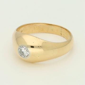 Bague - 18 carats Or jaune Diamant (Naturelle), Nieuw