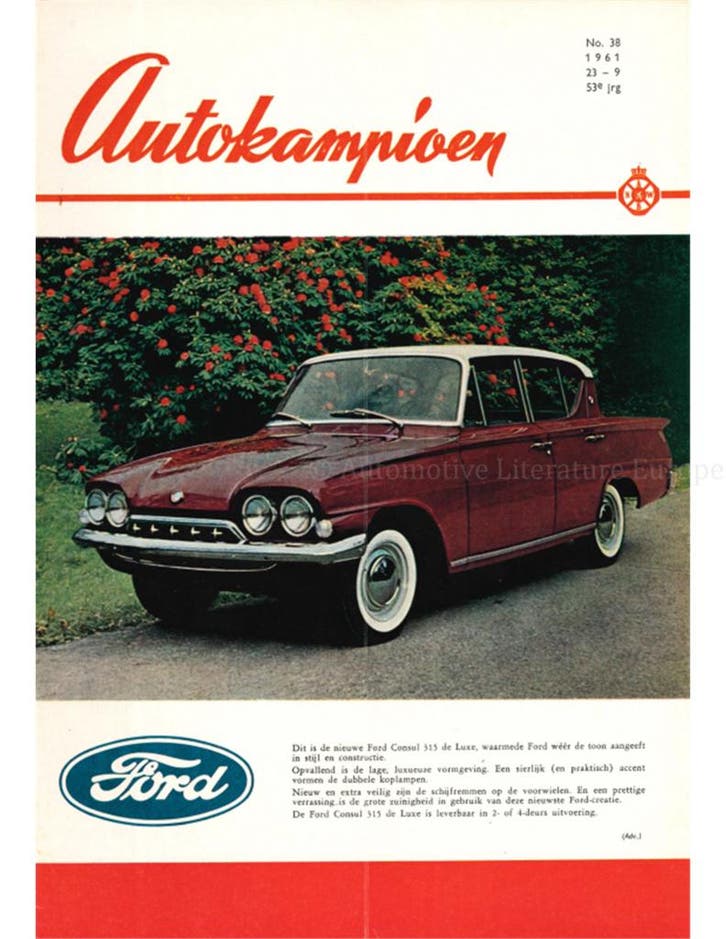 1961 AUTOKAMPIOEN MAGAZINE 38 NEDERLANDS, Livres, Autos | Brochures & Magazines, Enlèvement ou Envoi