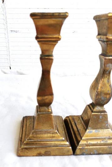 Kaarsenhouder (2) - Verguld brons - Gegoten bronzen